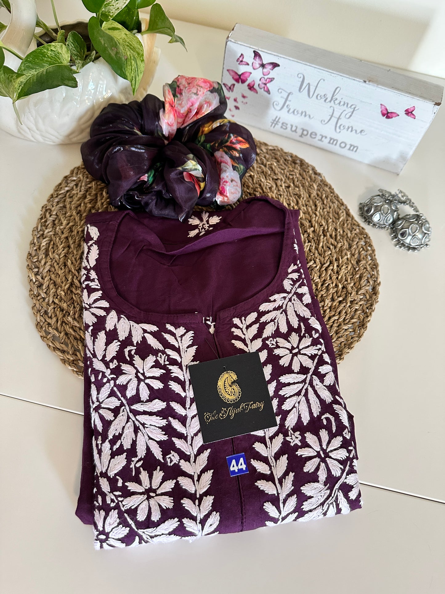 Dark Wine - Modal Straight Kurta