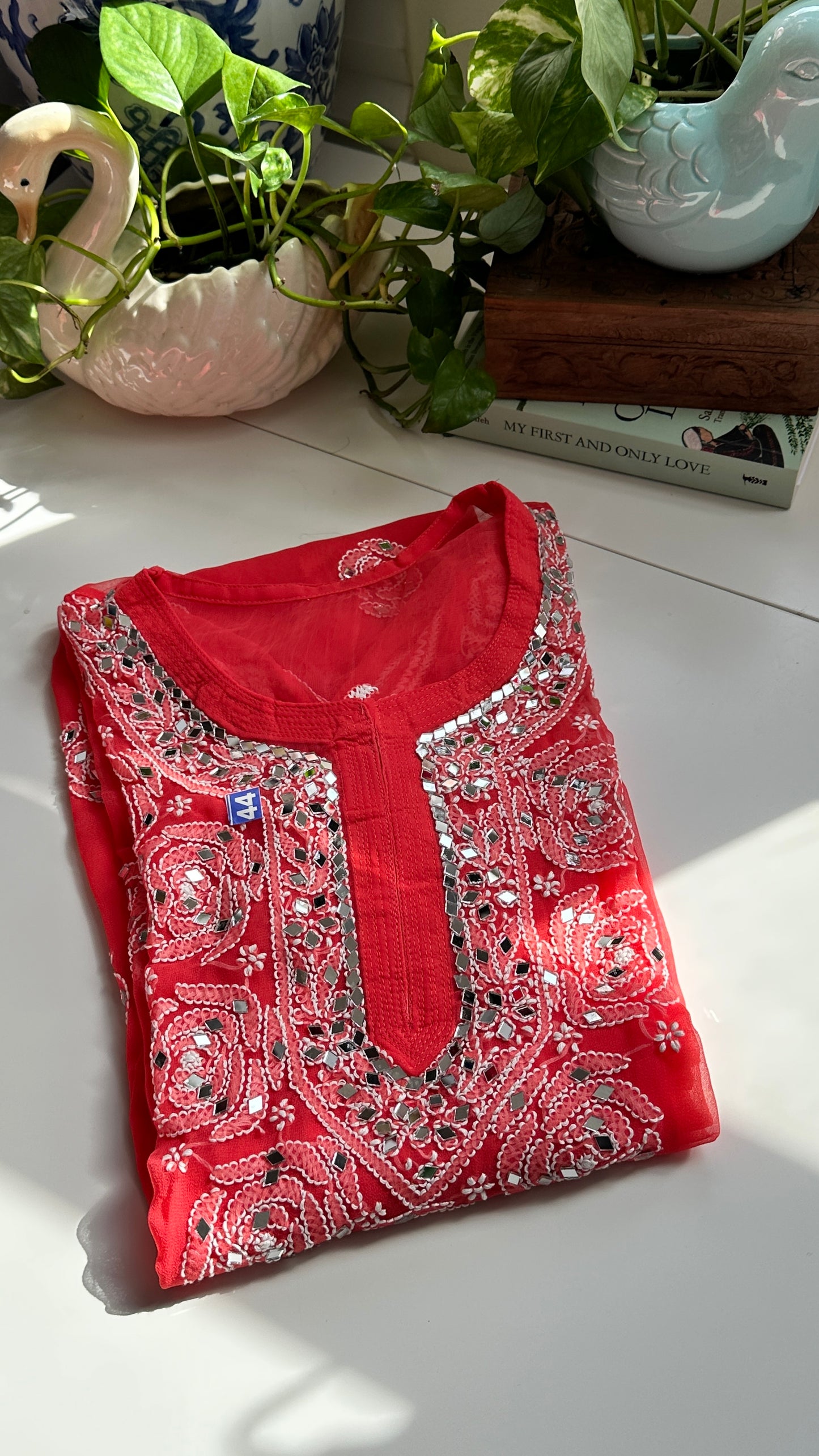 Coral - Georgette Mirror Kurta