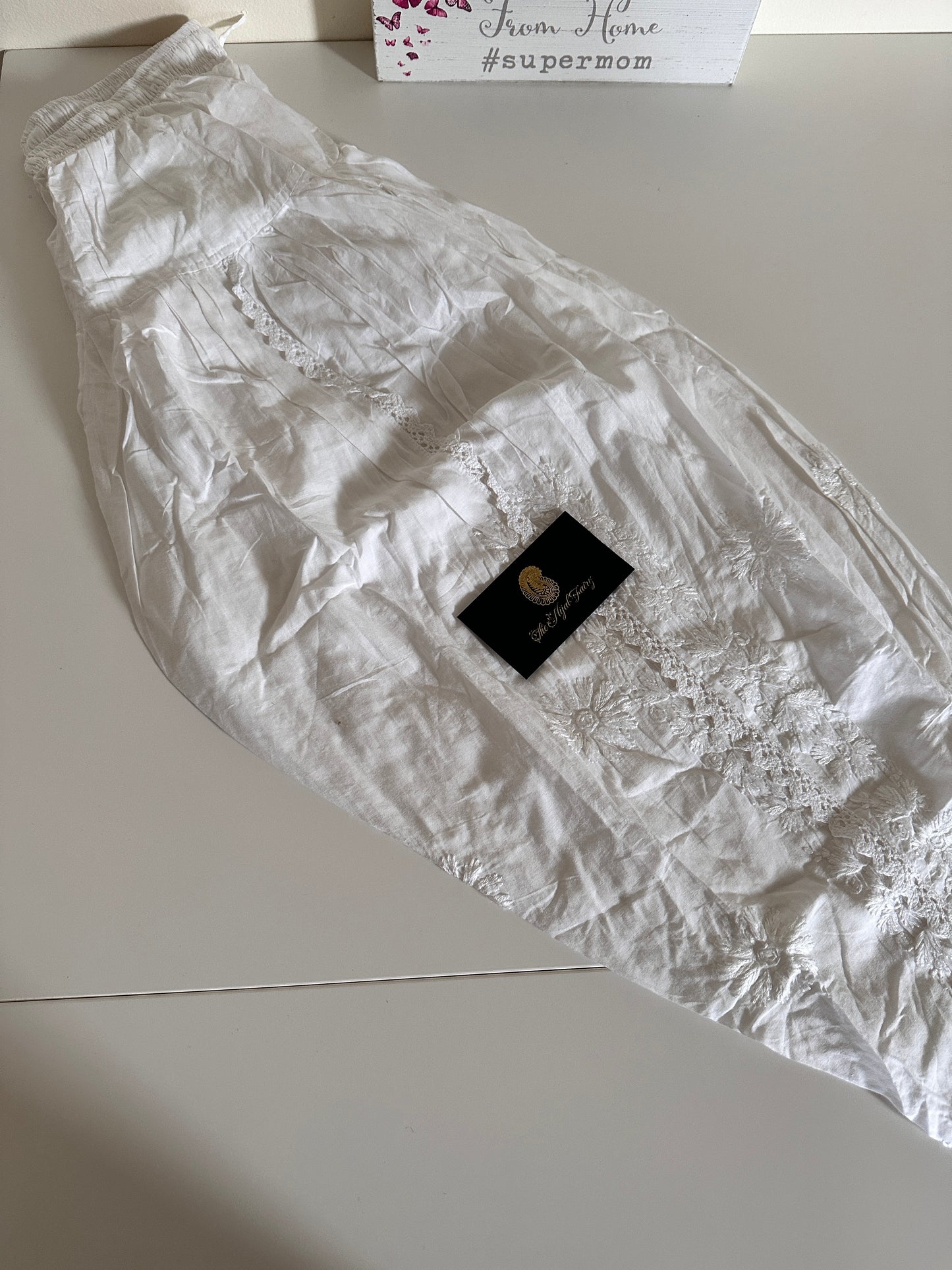 White - Chikankari Tulip Pants