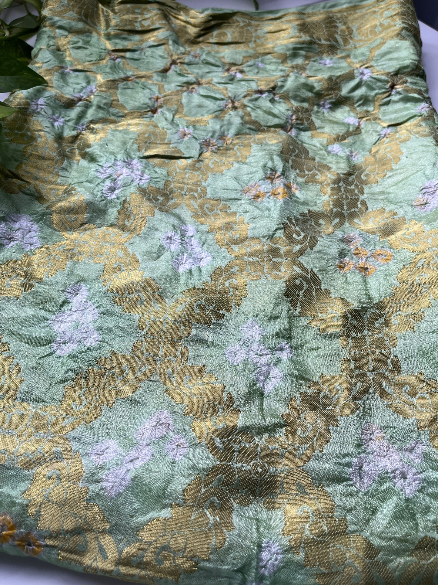 Gaji Silk Gharchola Dupatta GREEN