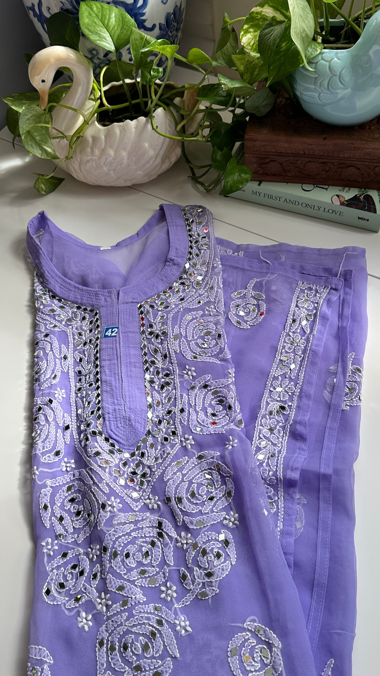 Lavender - Georgette Mirror Kurta