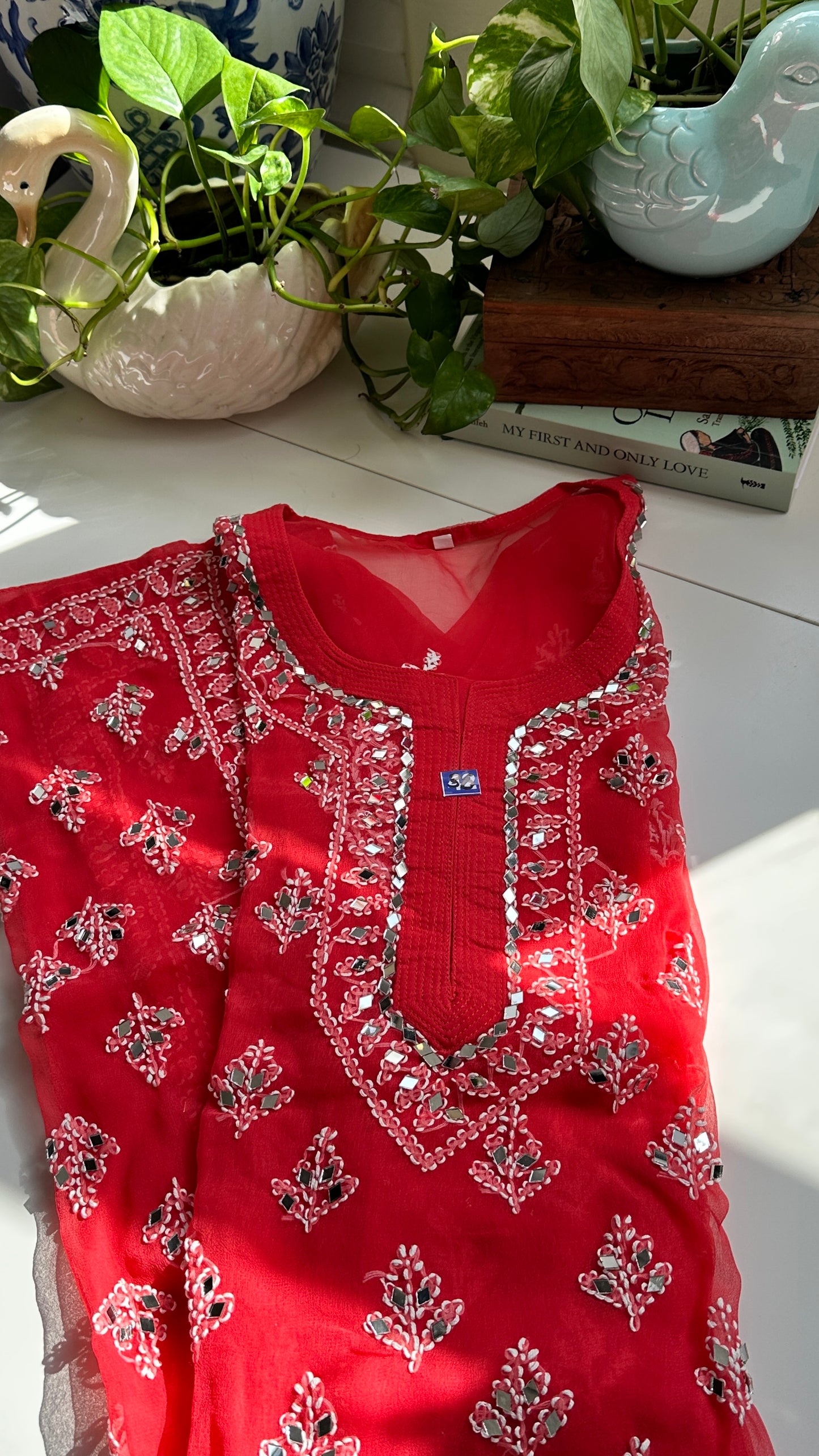 Coral - Georgette Mirror Kurta