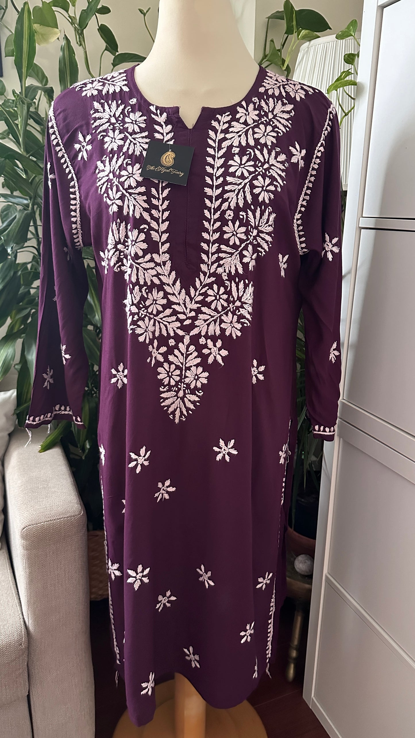 Dark Wine - Modal Straight Kurta