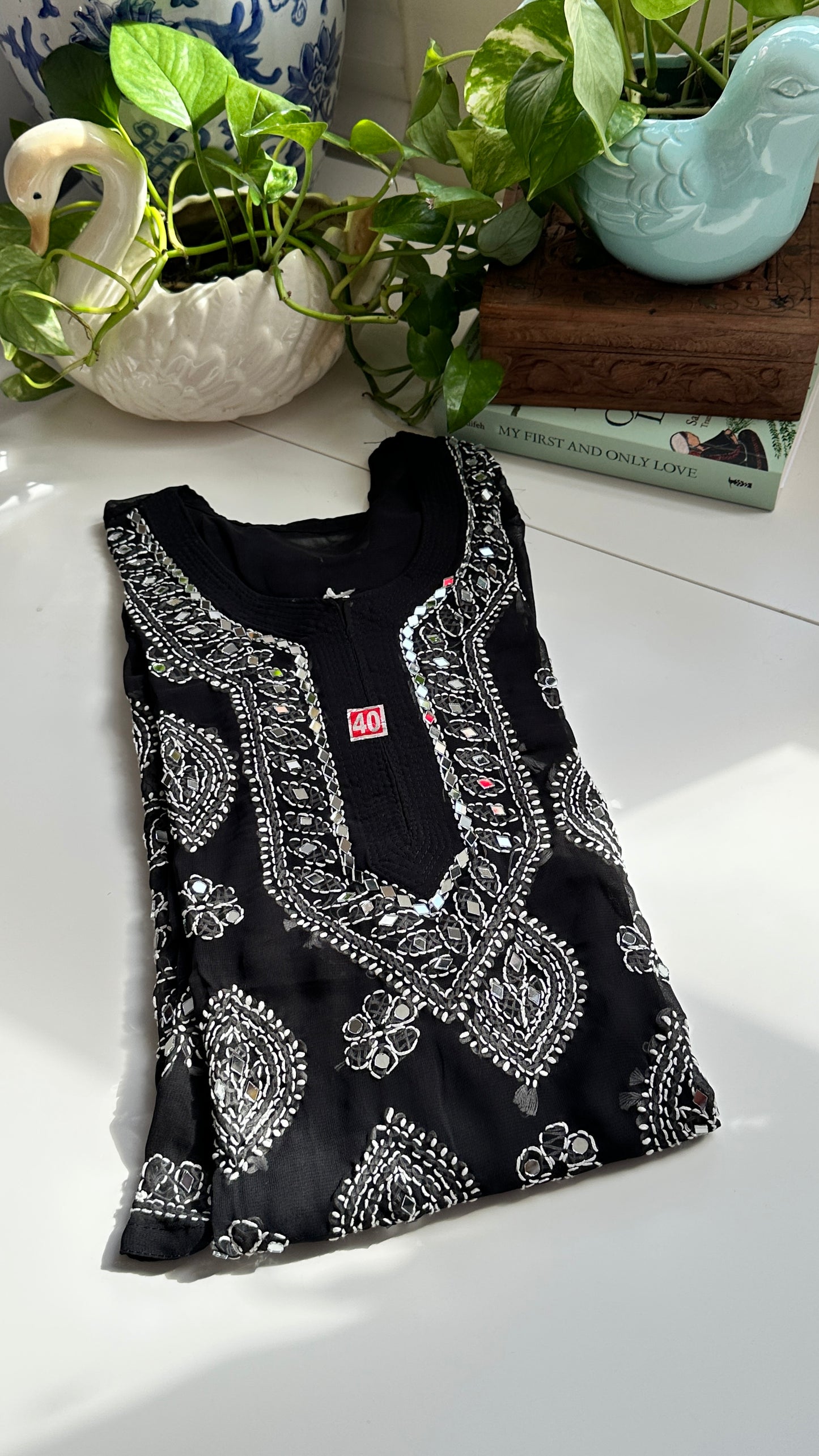 Black - Georgette Mirror Kurta