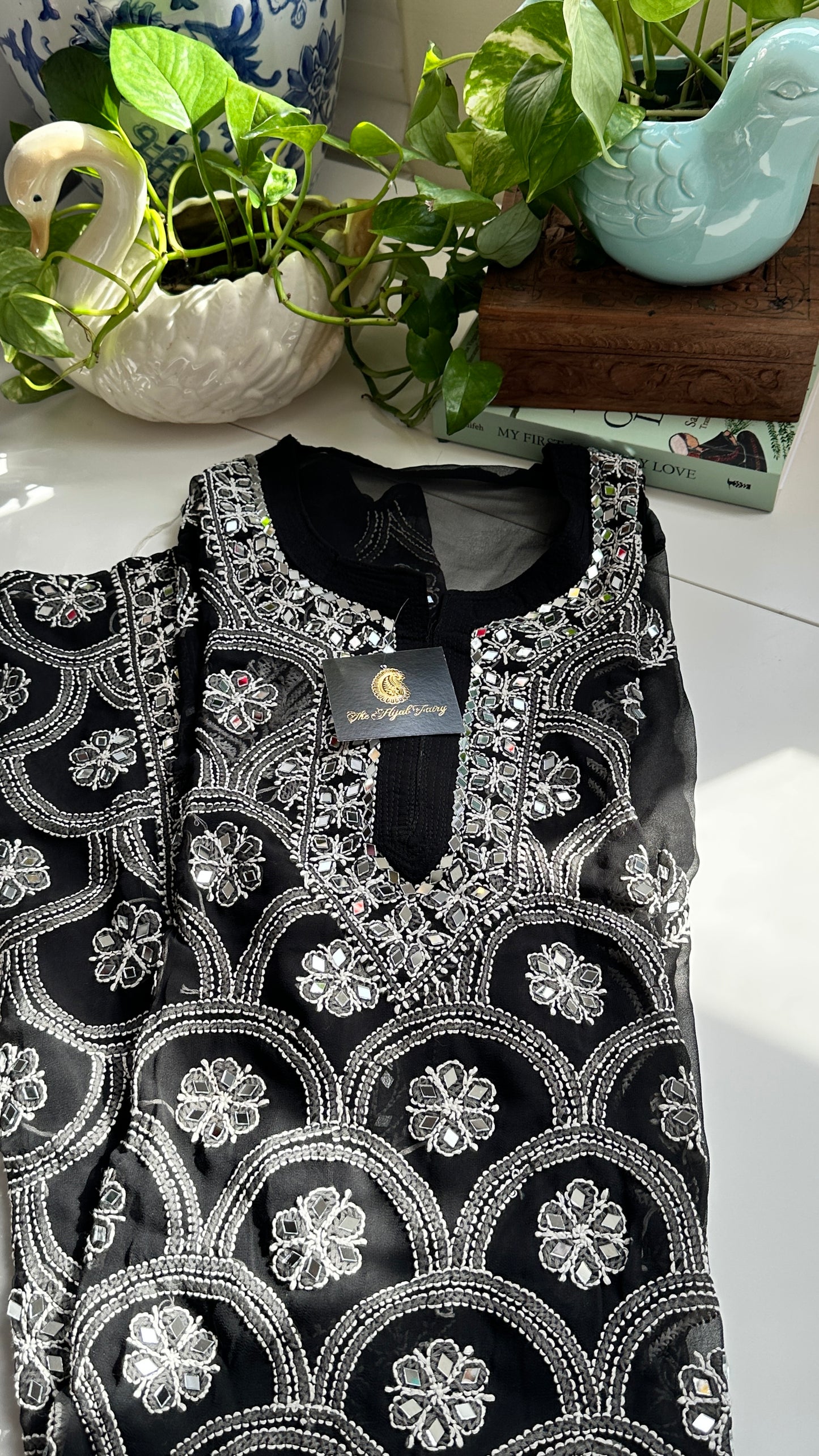 Black - Georgette Mirror Kurta