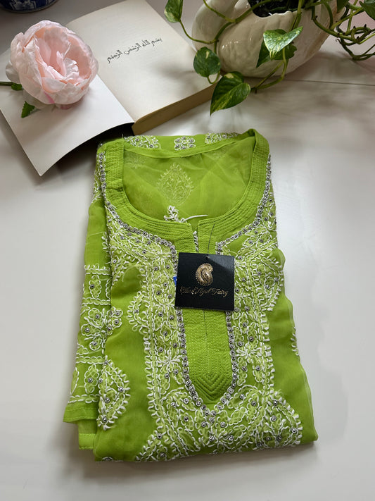 Kajol Green - Georgette Stone Kurta