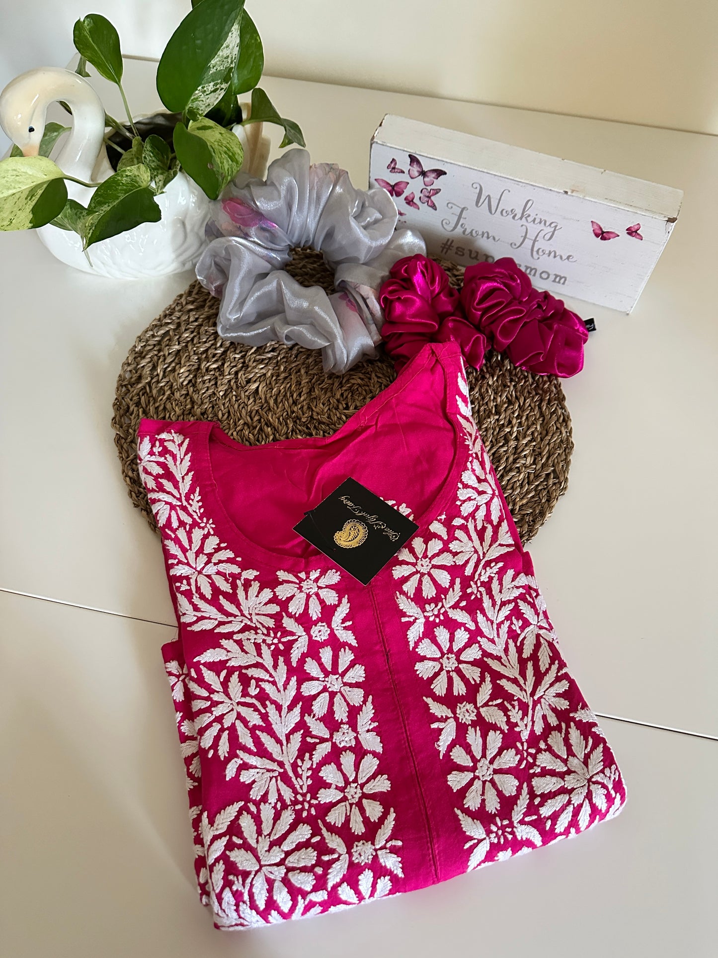 Hot Pink - Modal Straight Kurta