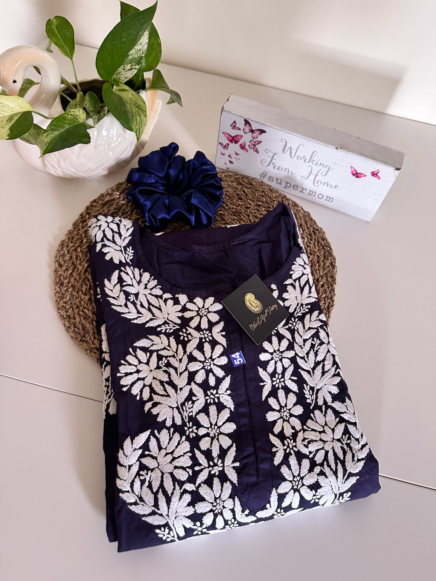 Navy Blue - Modal Straight Kurta
