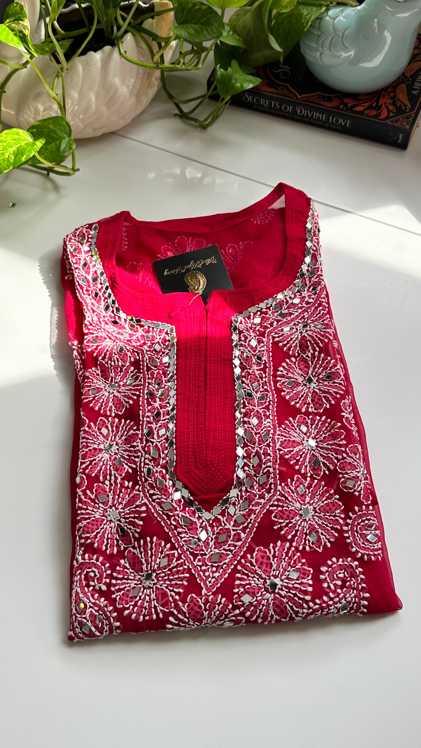 Strawberry - Georgette Mirror Kurta