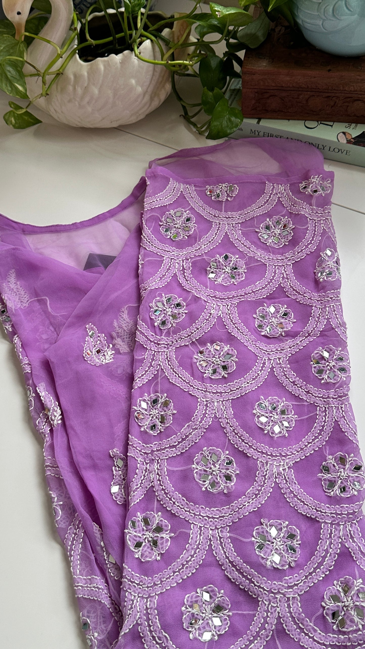 Lilac - Georgette Mirror Kurta