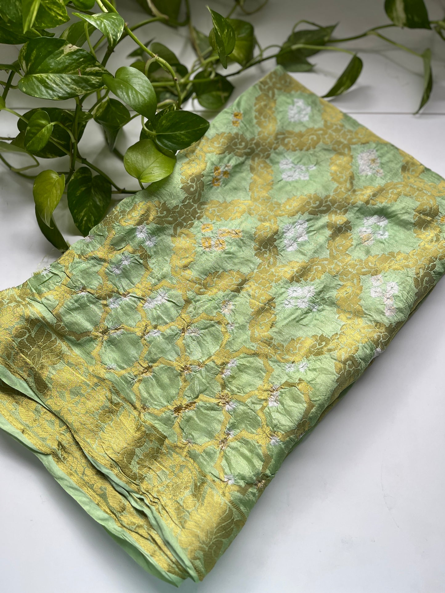 Gaji Silk Gharchola Dupatta GREEN