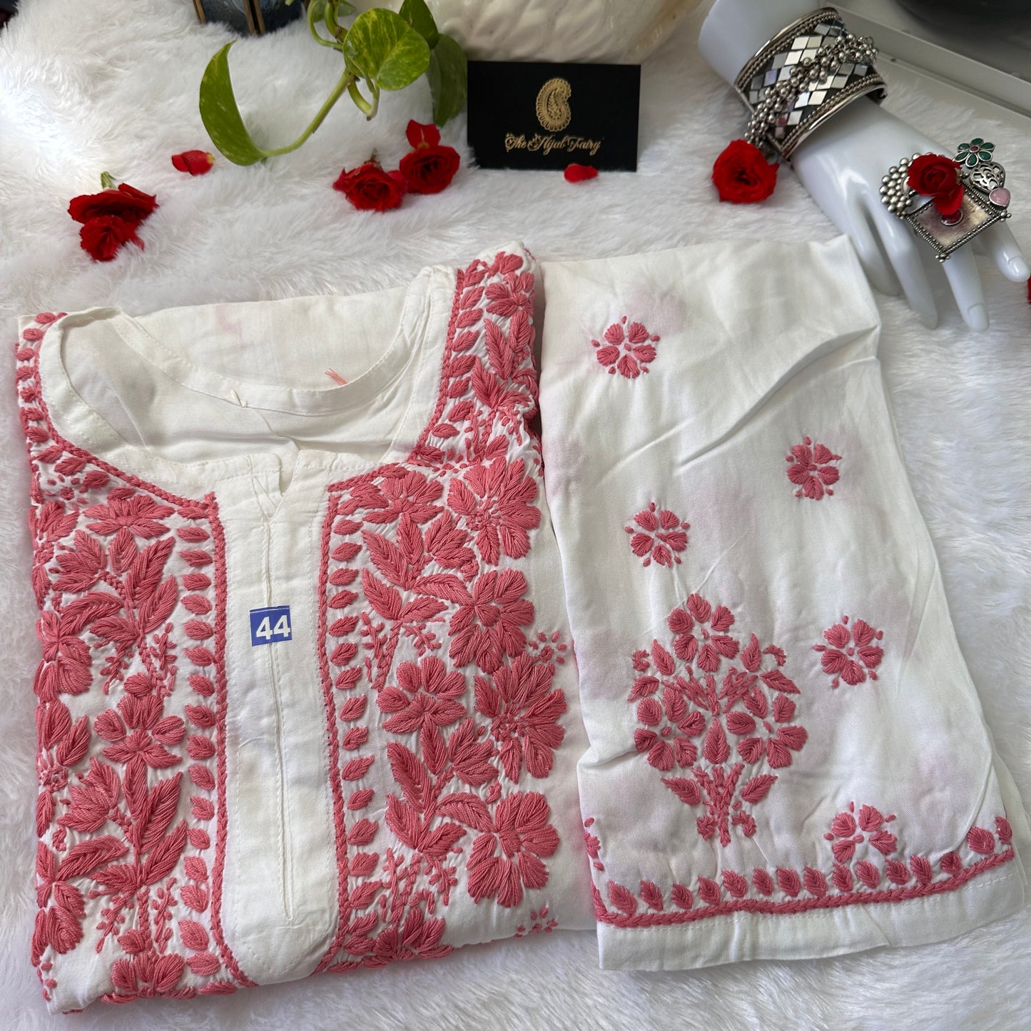 Pink Chikankari Modal 2-Piece Set – The Hijab Fairy (5 of 9)
