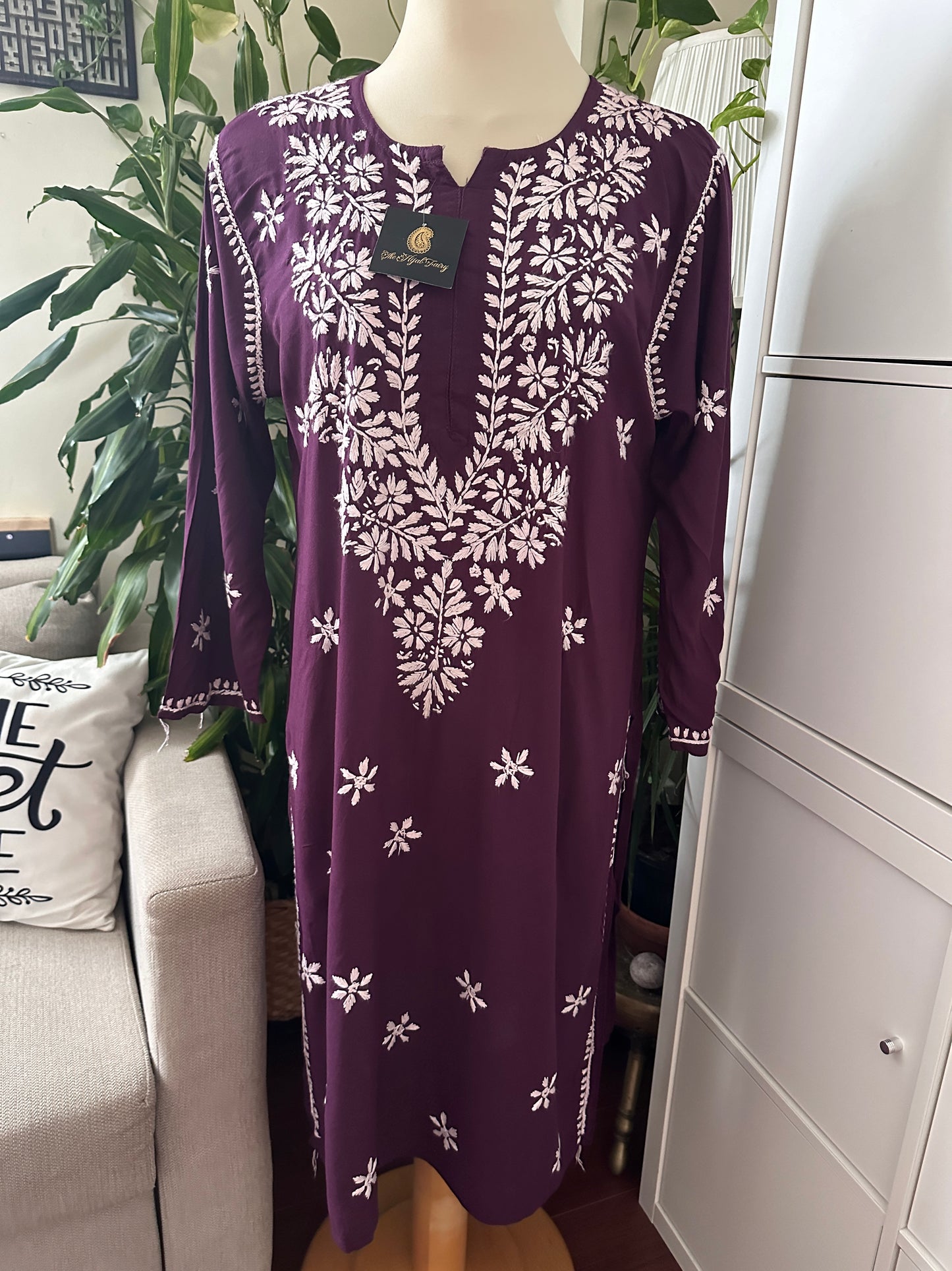 Dark Wine - Modal Straight Kurta