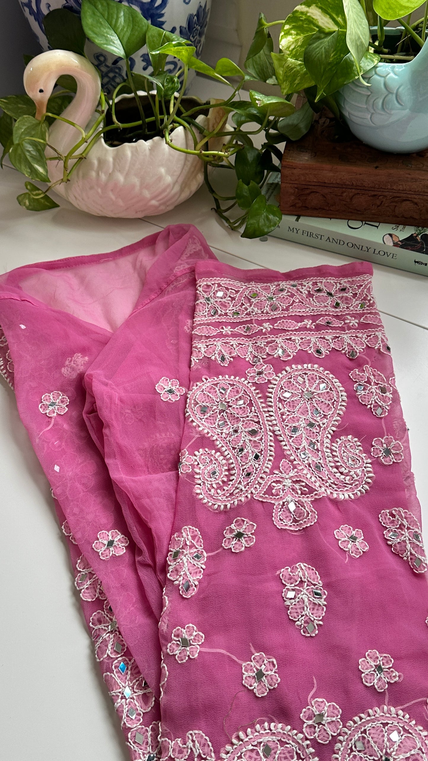 Pink - Georgette Mirror Kurta
