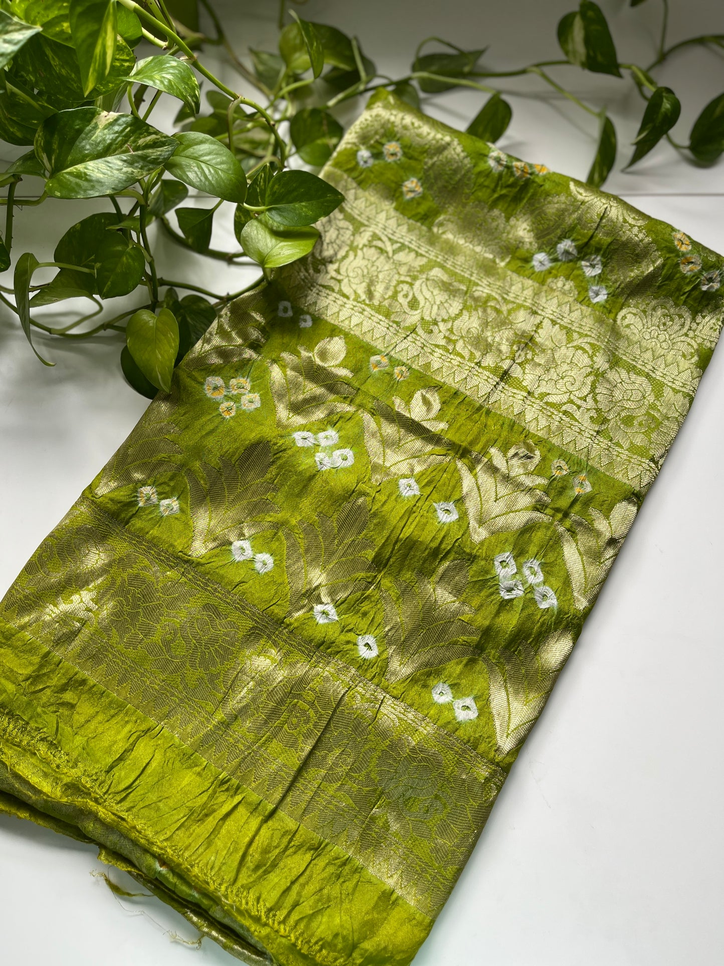 Gaji Silk Gharchola Dupatta GREEN
