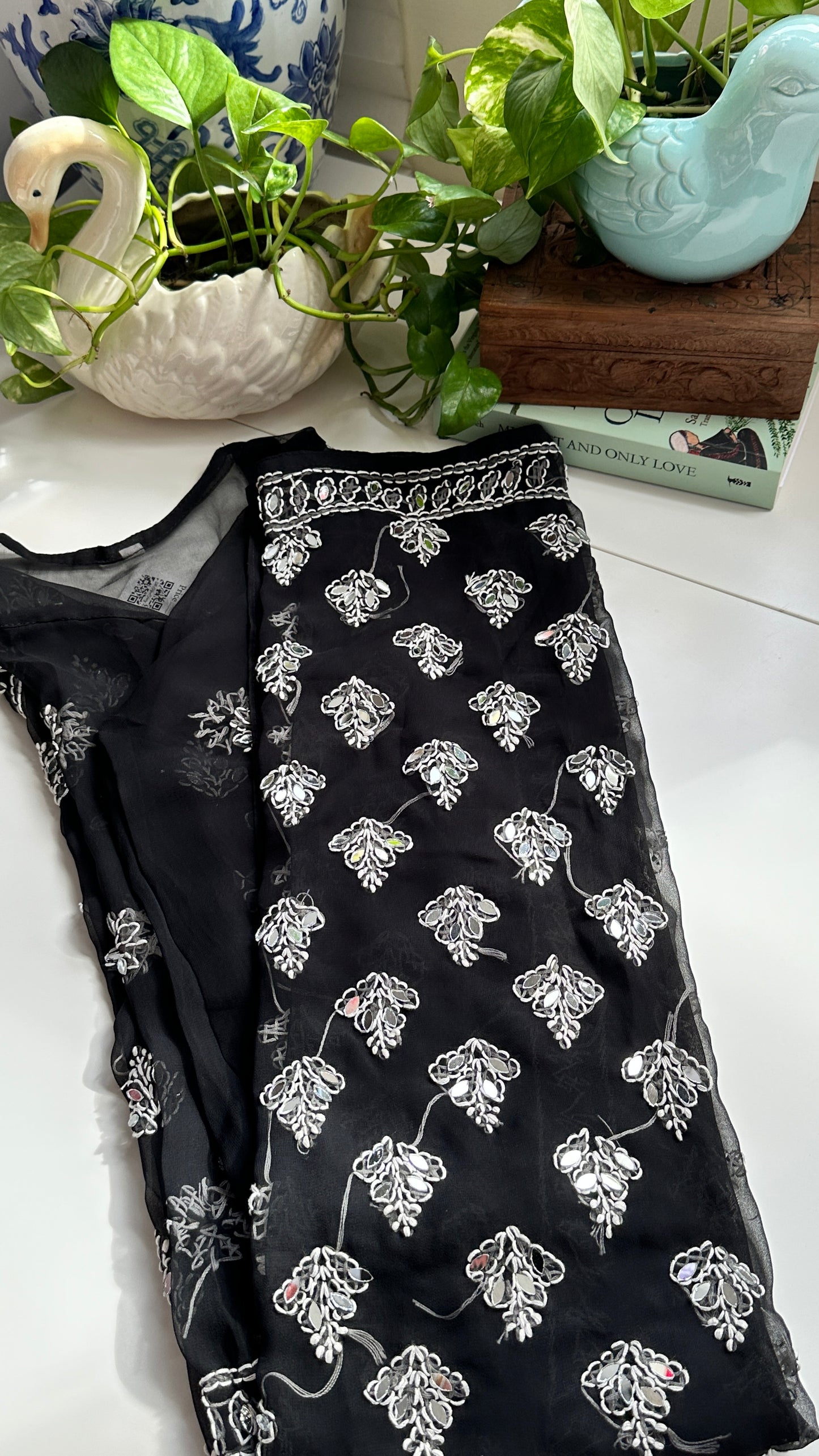 Black - Georgette Mirror Kurta