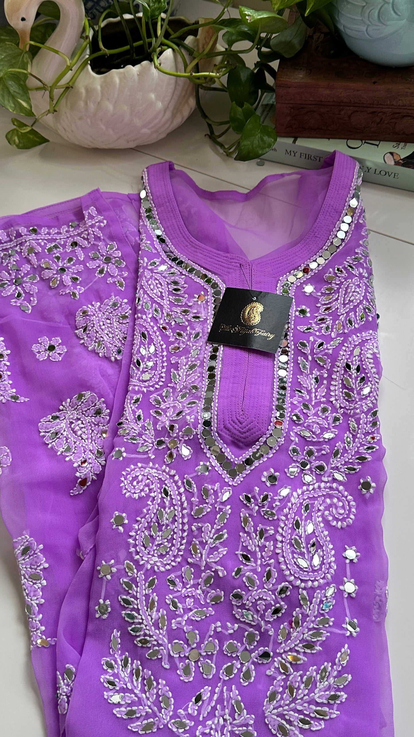 Lilac - Georgette Mirror Kurta