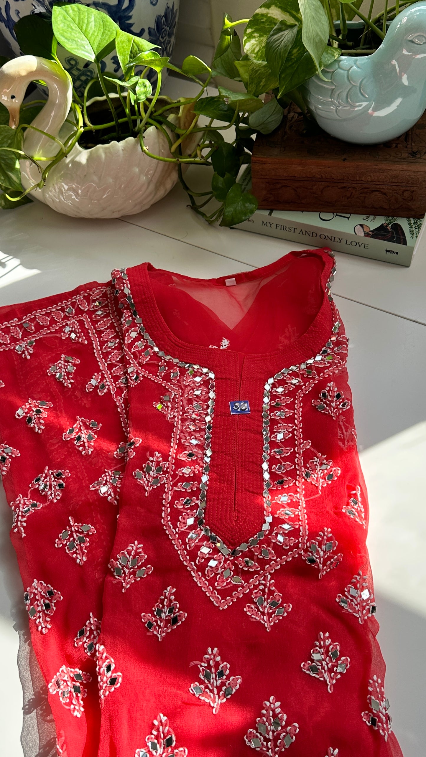 Coral - Georgette Mirror Kurta