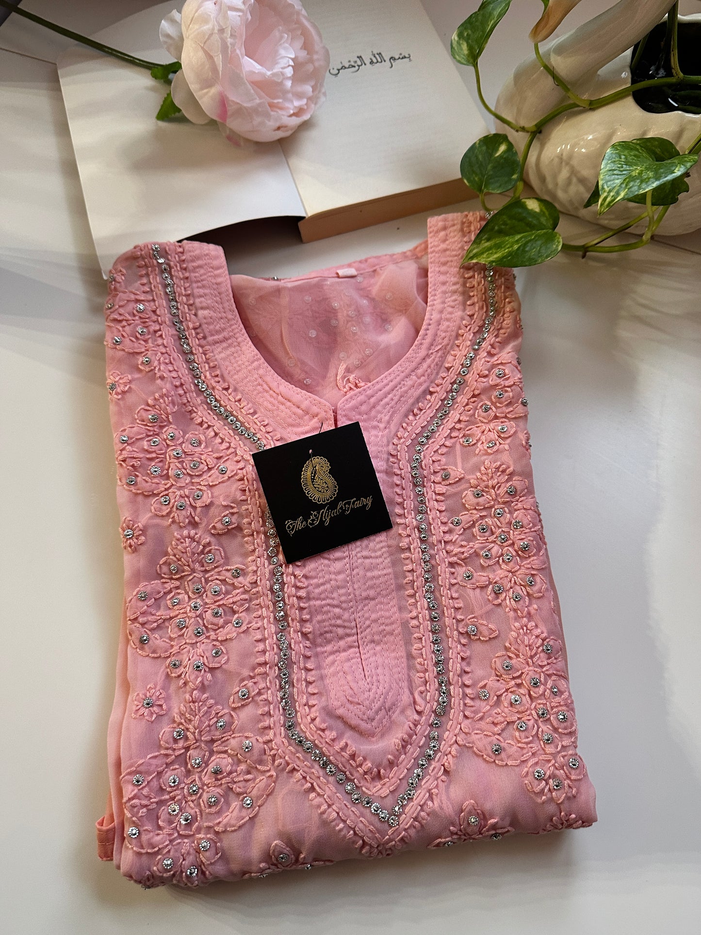 Peach Ombre - Georgette Stone Kurta