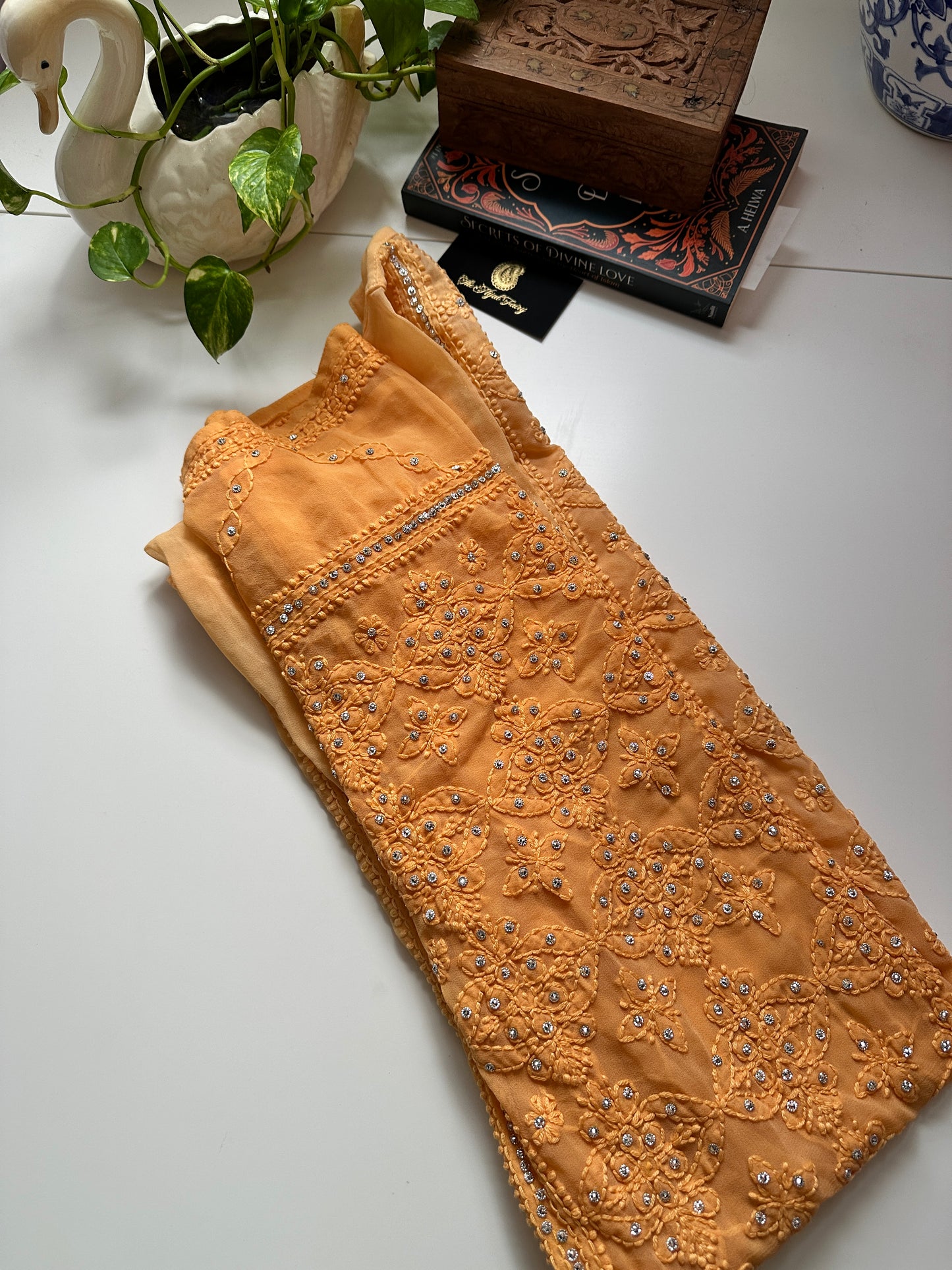 Georgette Stone Kurta- Mango