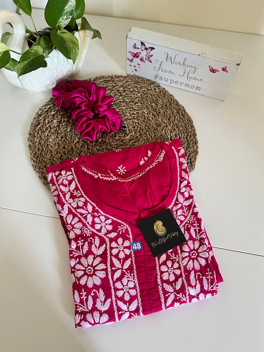 Hot Pink - Modal Straight Kurta