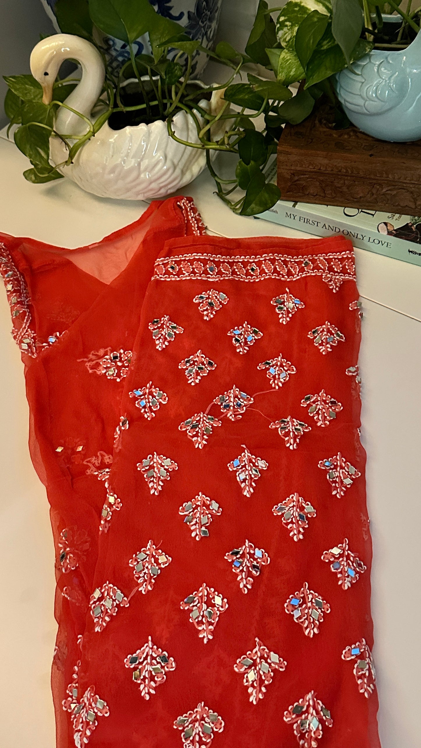 Coral - Georgette Mirror Kurta
