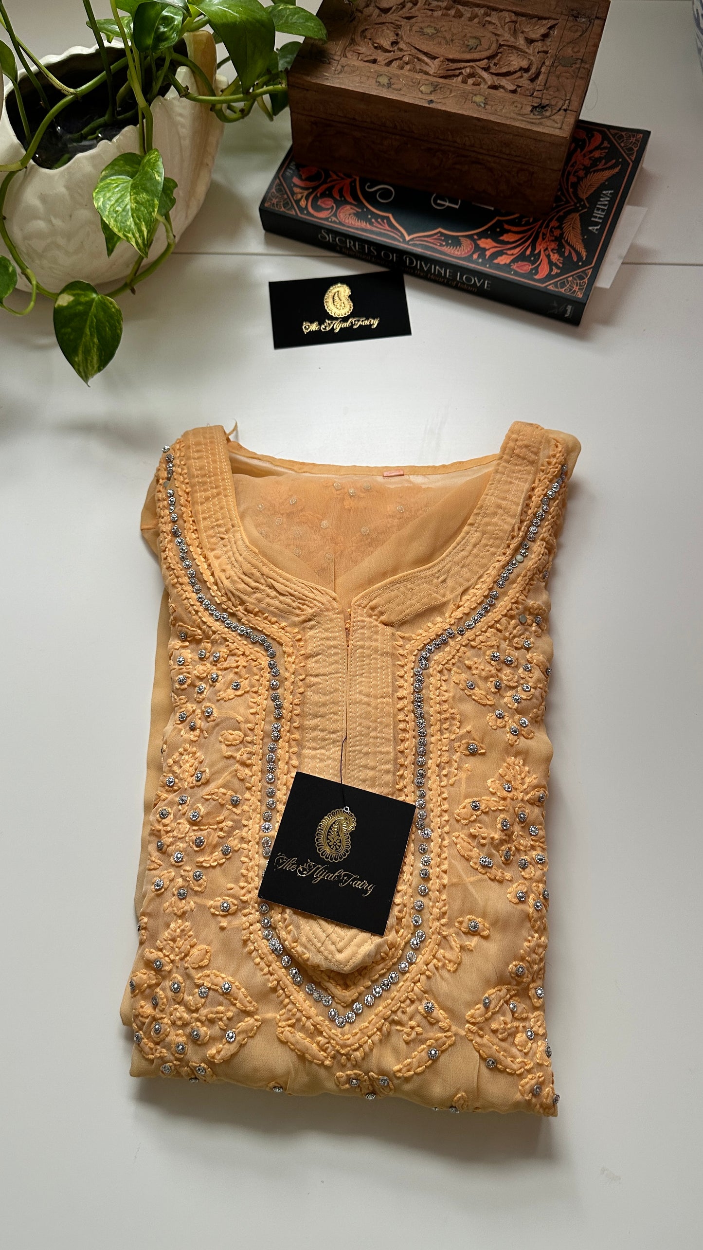 Georgette Stone Kurta- Mango