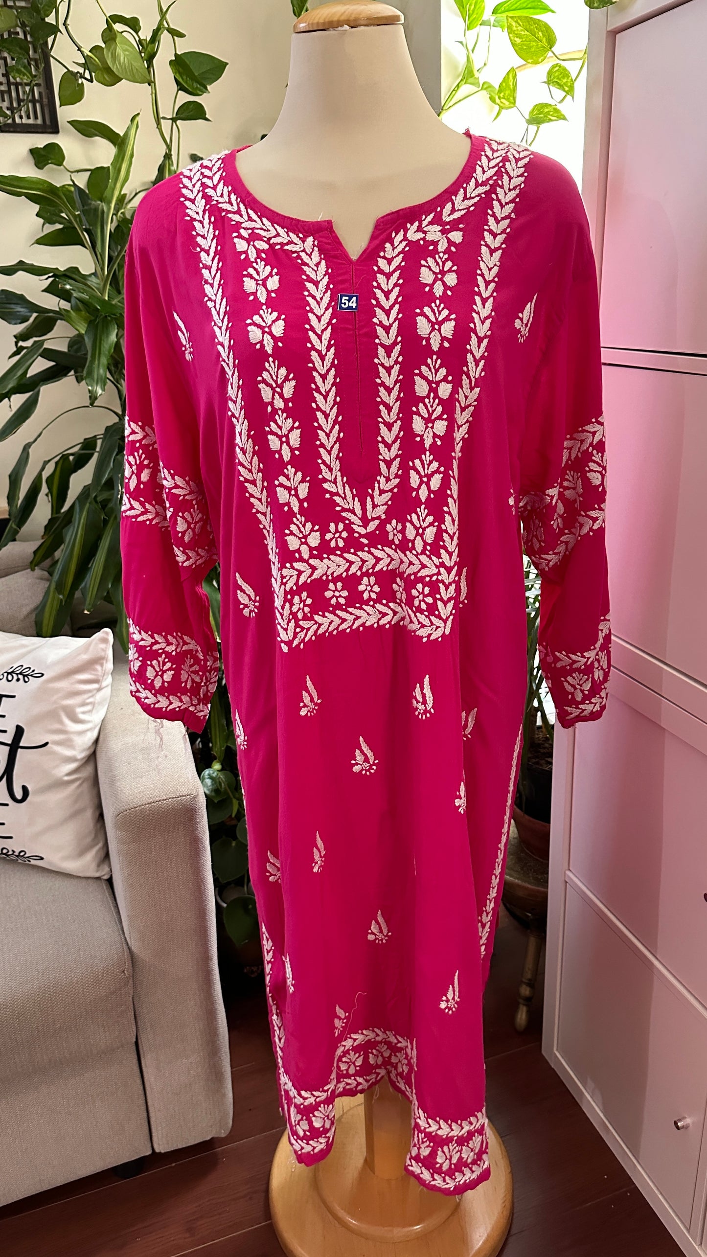 Hot Pink - Modal Straight Kurta