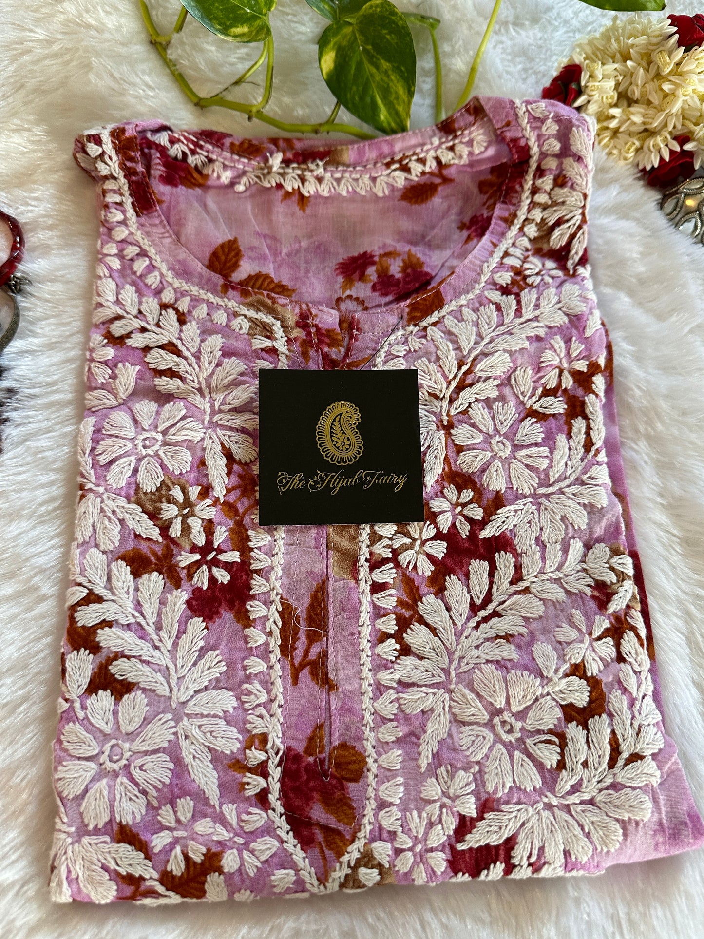 Malmal Printed Kurti- Pink 2