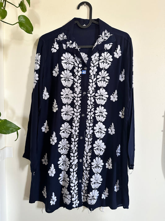 Navy Blue - Modal Madhuri Short Shirt