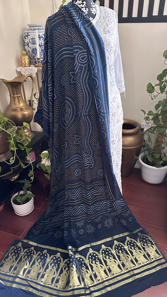 Ajrakh Modal Silk Dupatta