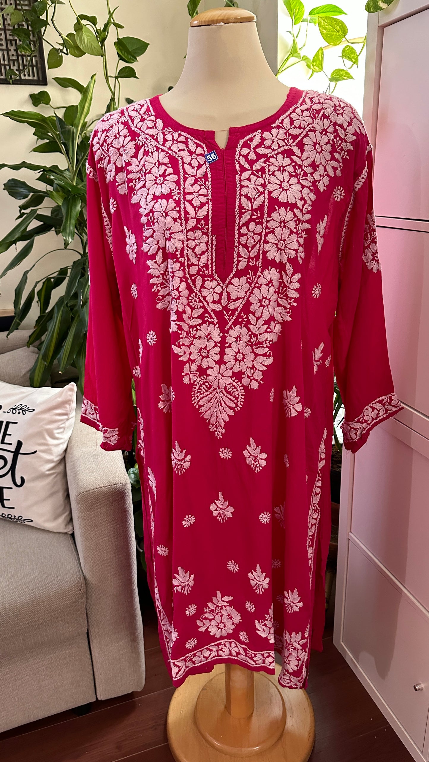 Hot Pink - Modal Straight Kurta