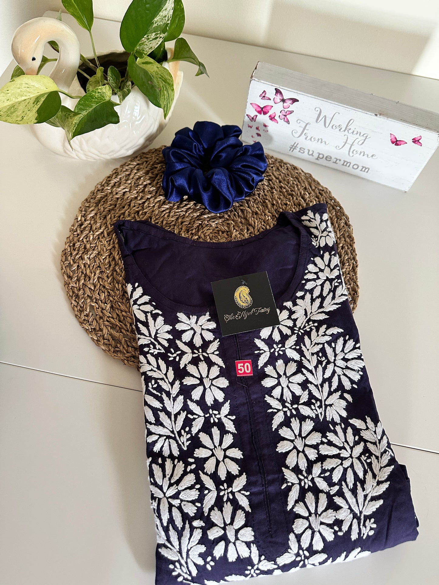 Navy Blue - Modal Straight Kurta