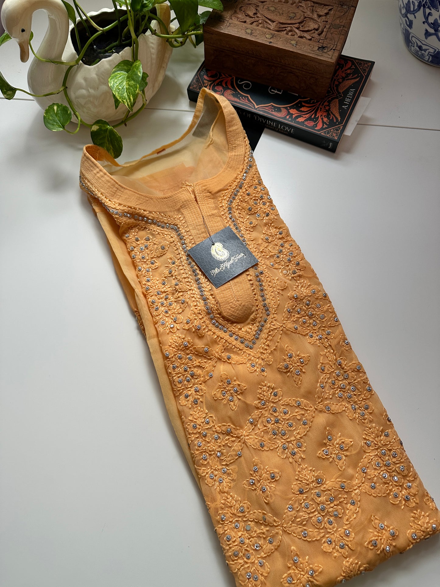 Georgette Stone Kurta- Mango