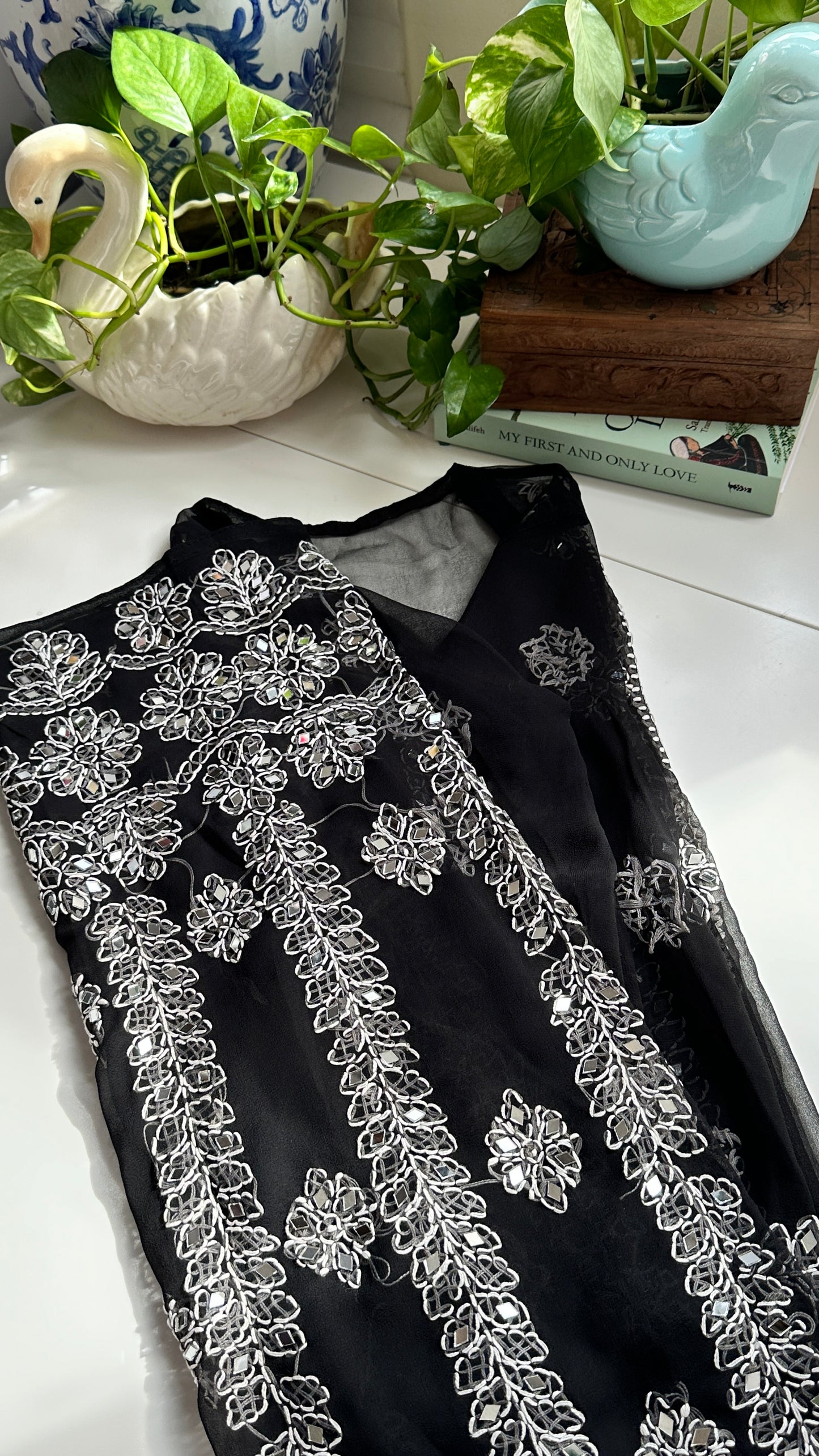 Black - Georgette Mirror Kurta