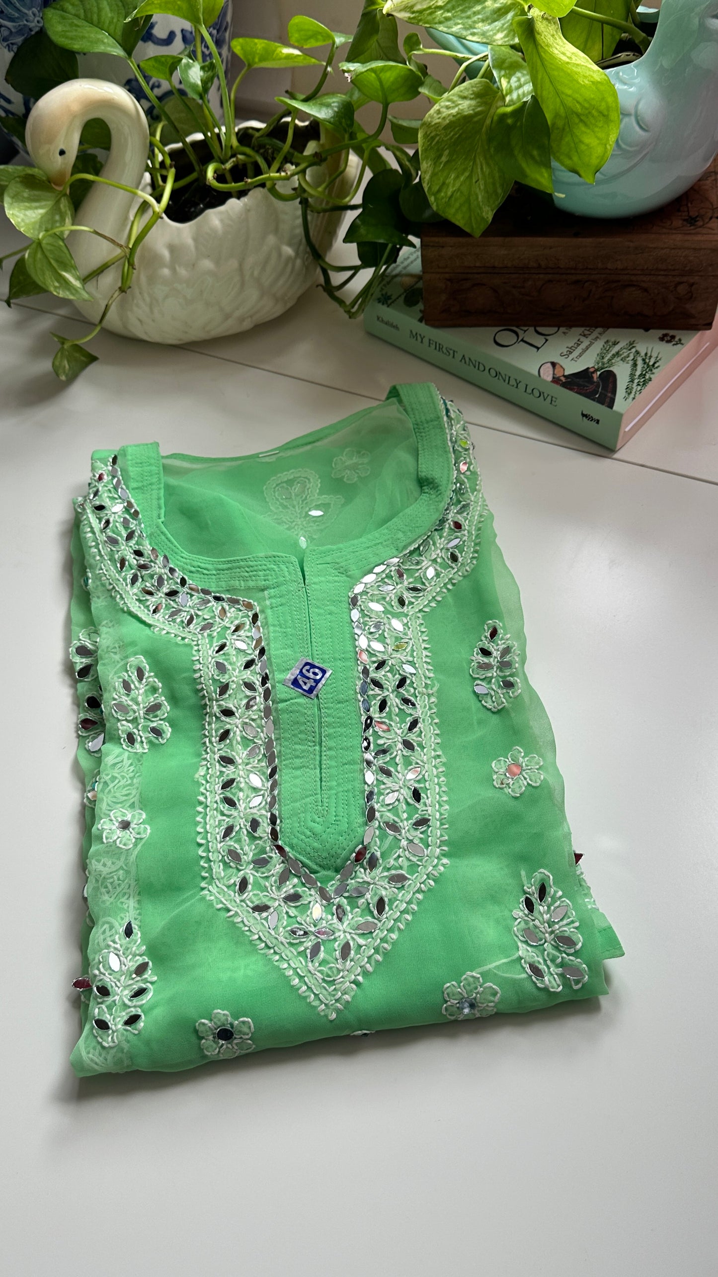 Peppermint - Georgette Mirror Kurta