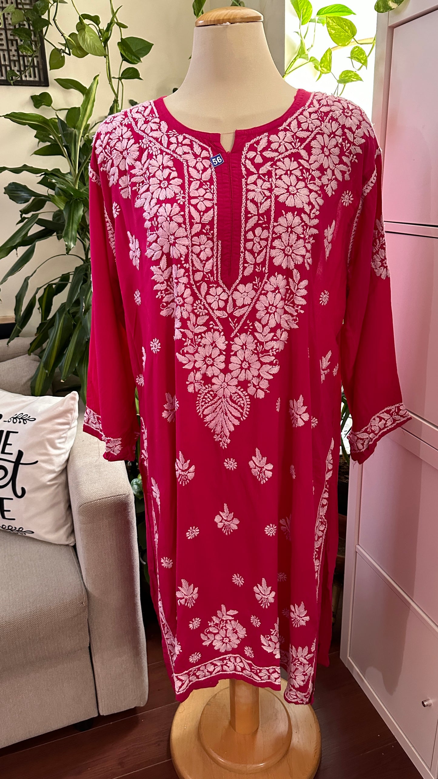 Hot Pink - Modal Straight Kurta