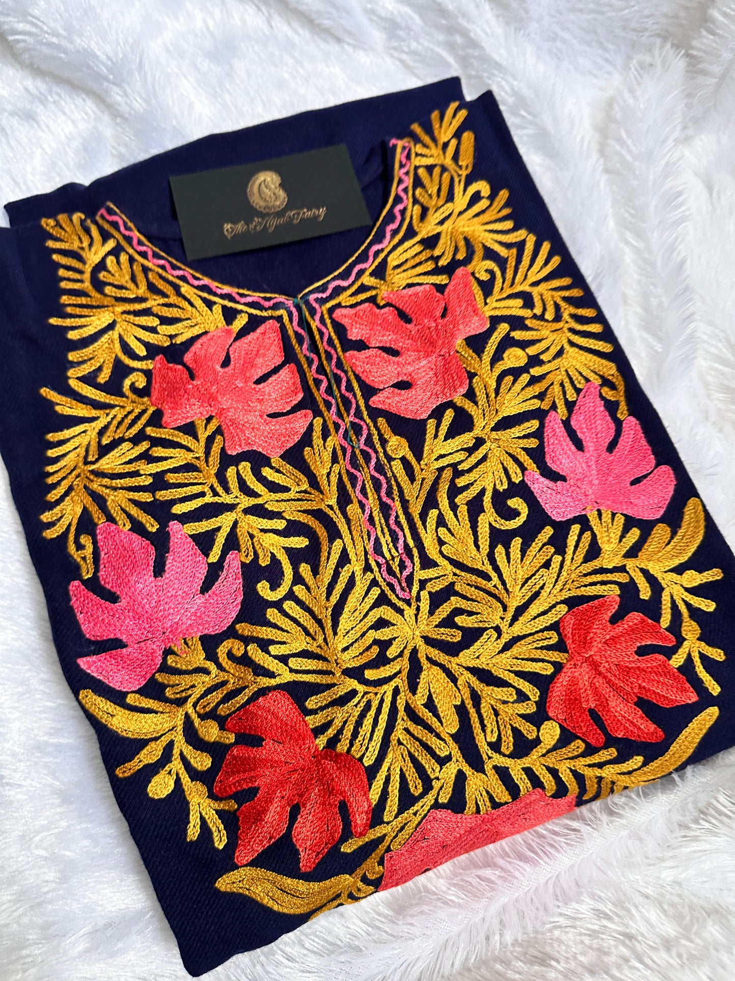 Pashmina Pheran - Navy Blue 8