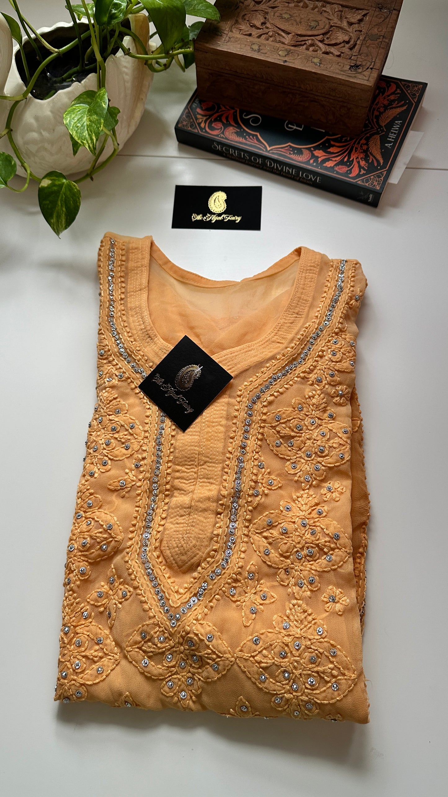 Georgette Stone Kurta- Mango