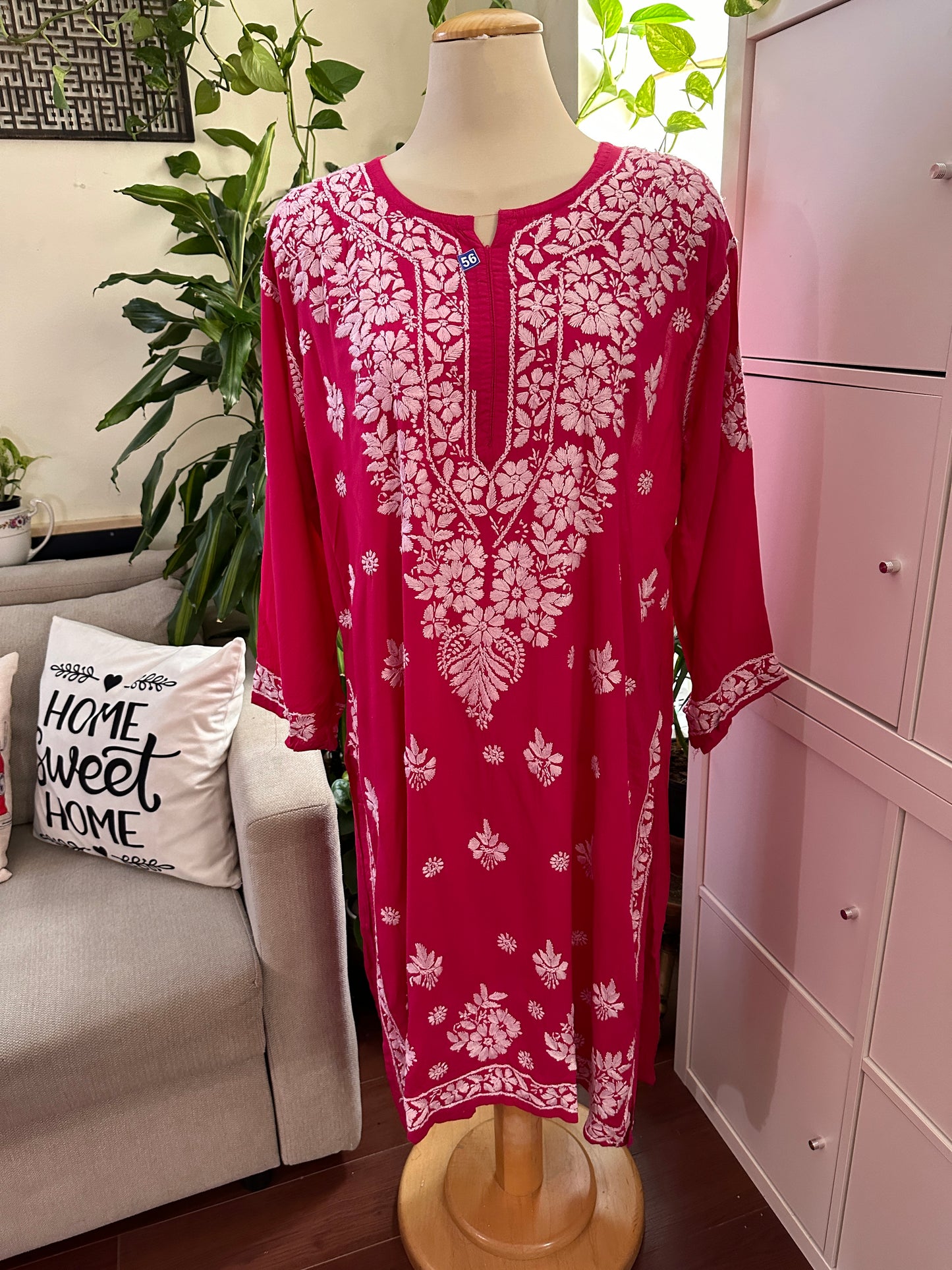 Hot Pink - Modal Straight Kurta