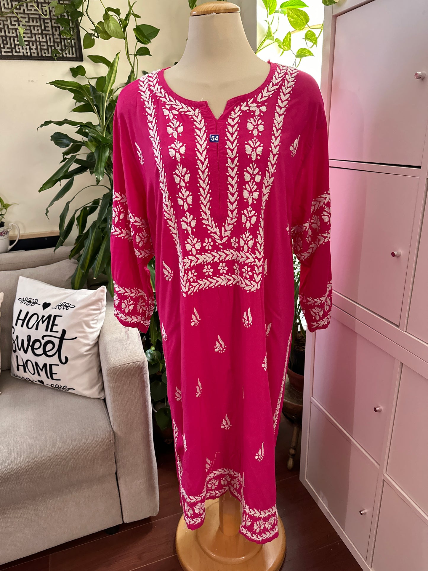 Hot Pink - Modal Straight Kurta