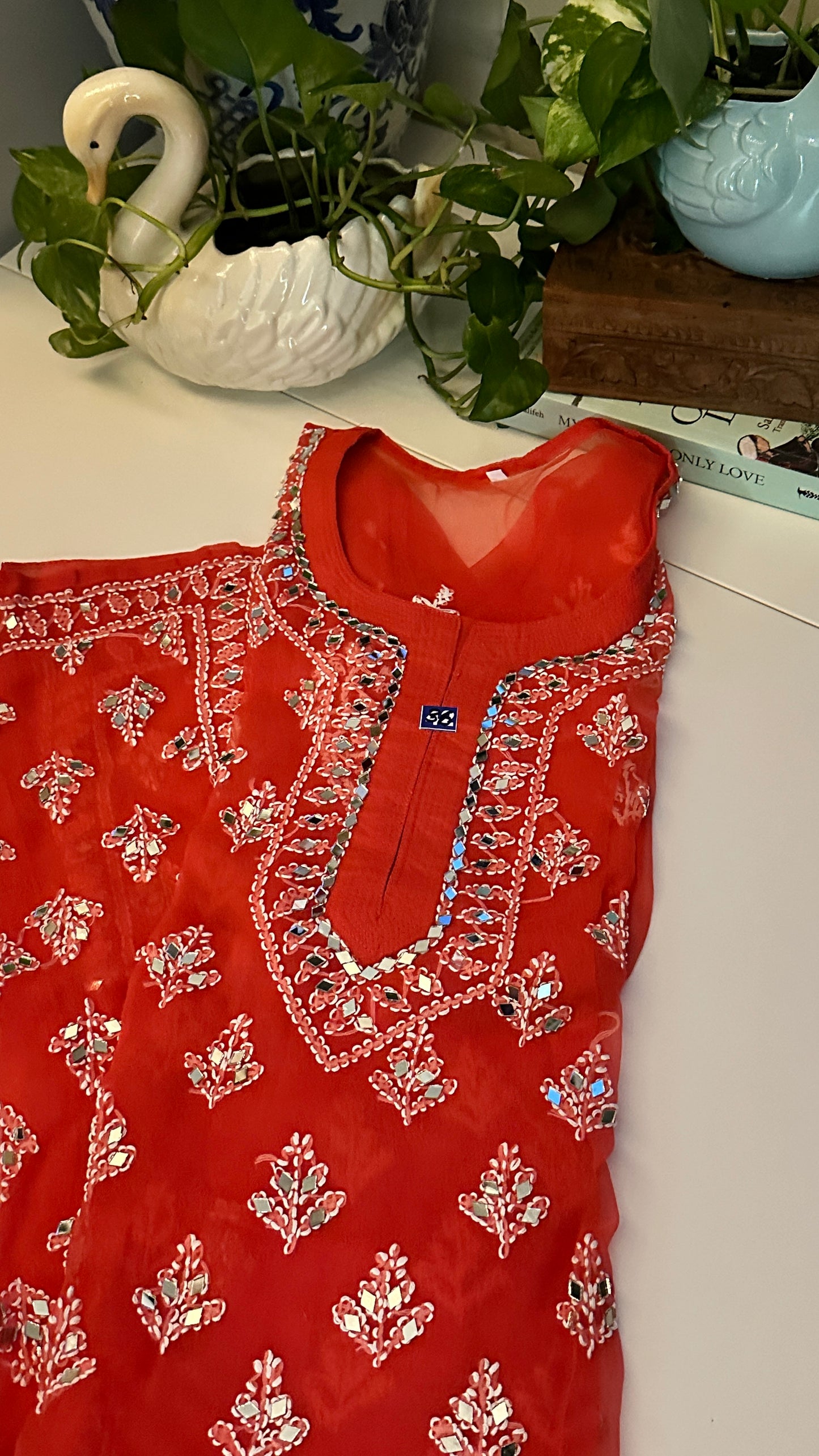 Coral - Georgette Mirror Kurta