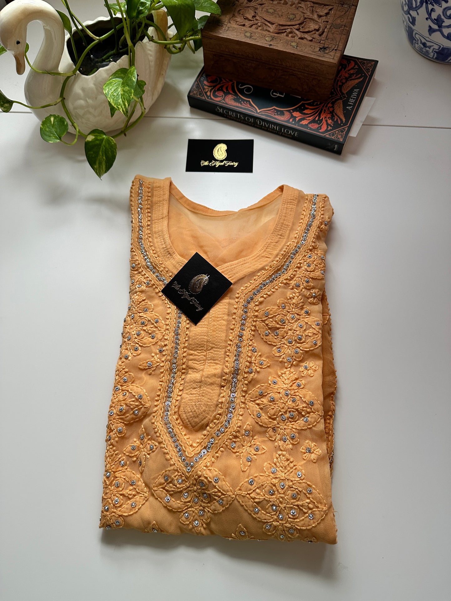Georgette Stone Kurta- Mango