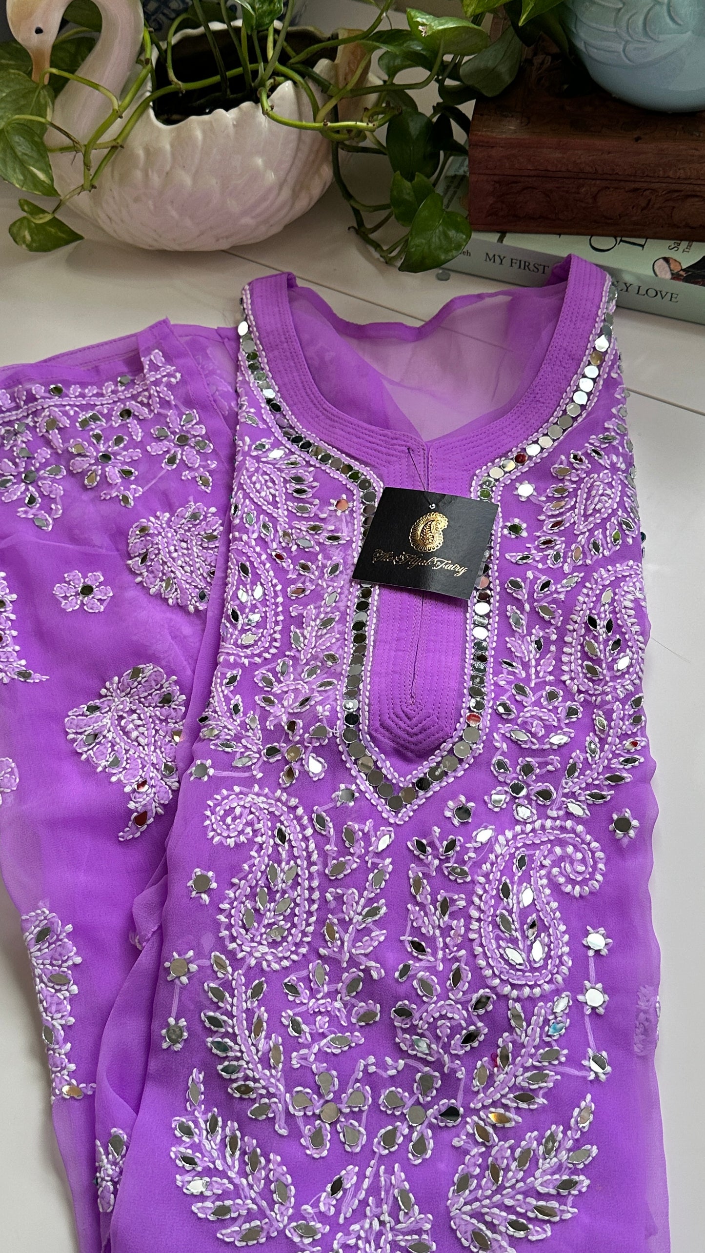 Lilac - Georgette Mirror Kurta