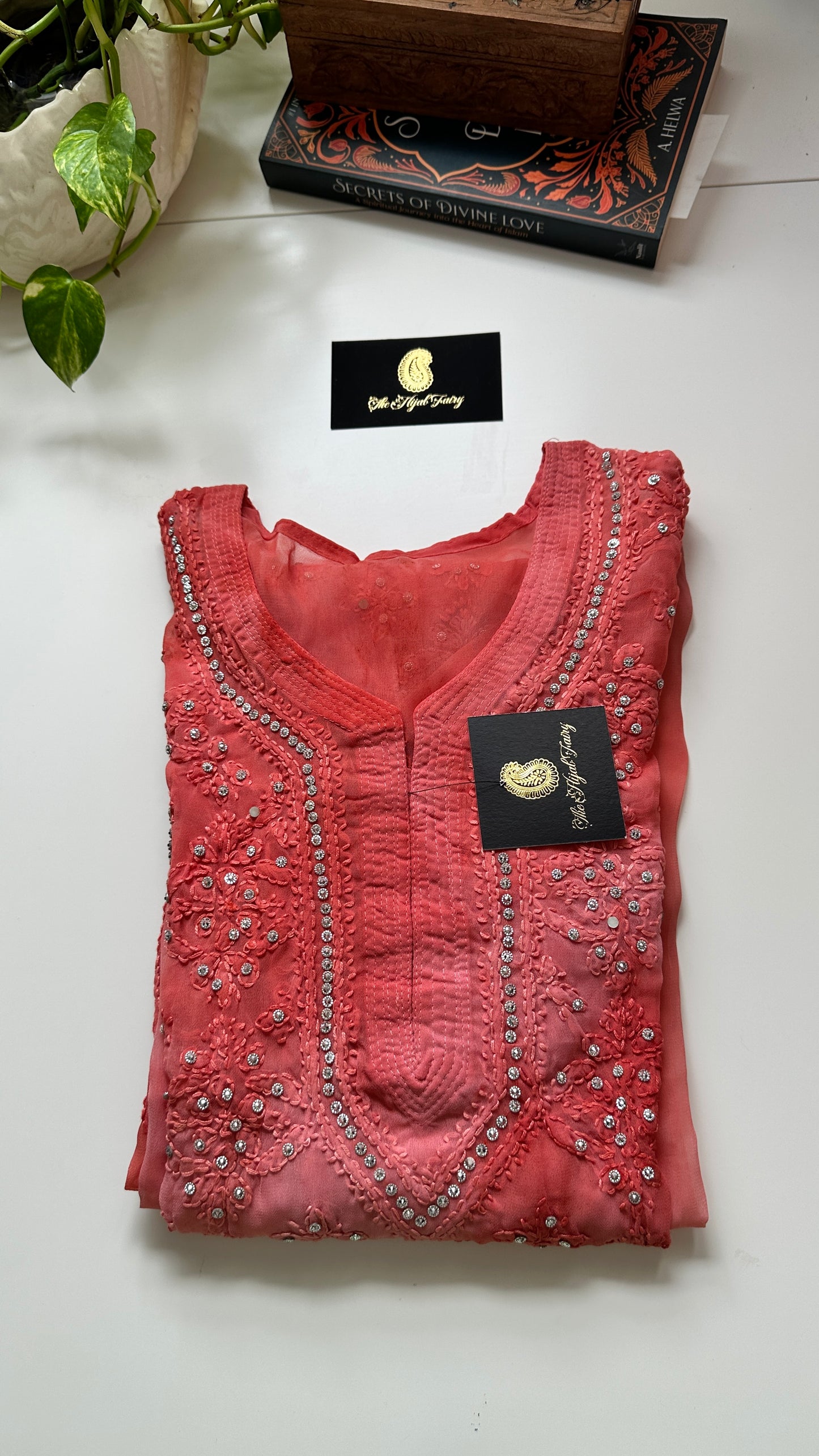 Georgette Stone Kurta- Gajari colour 2