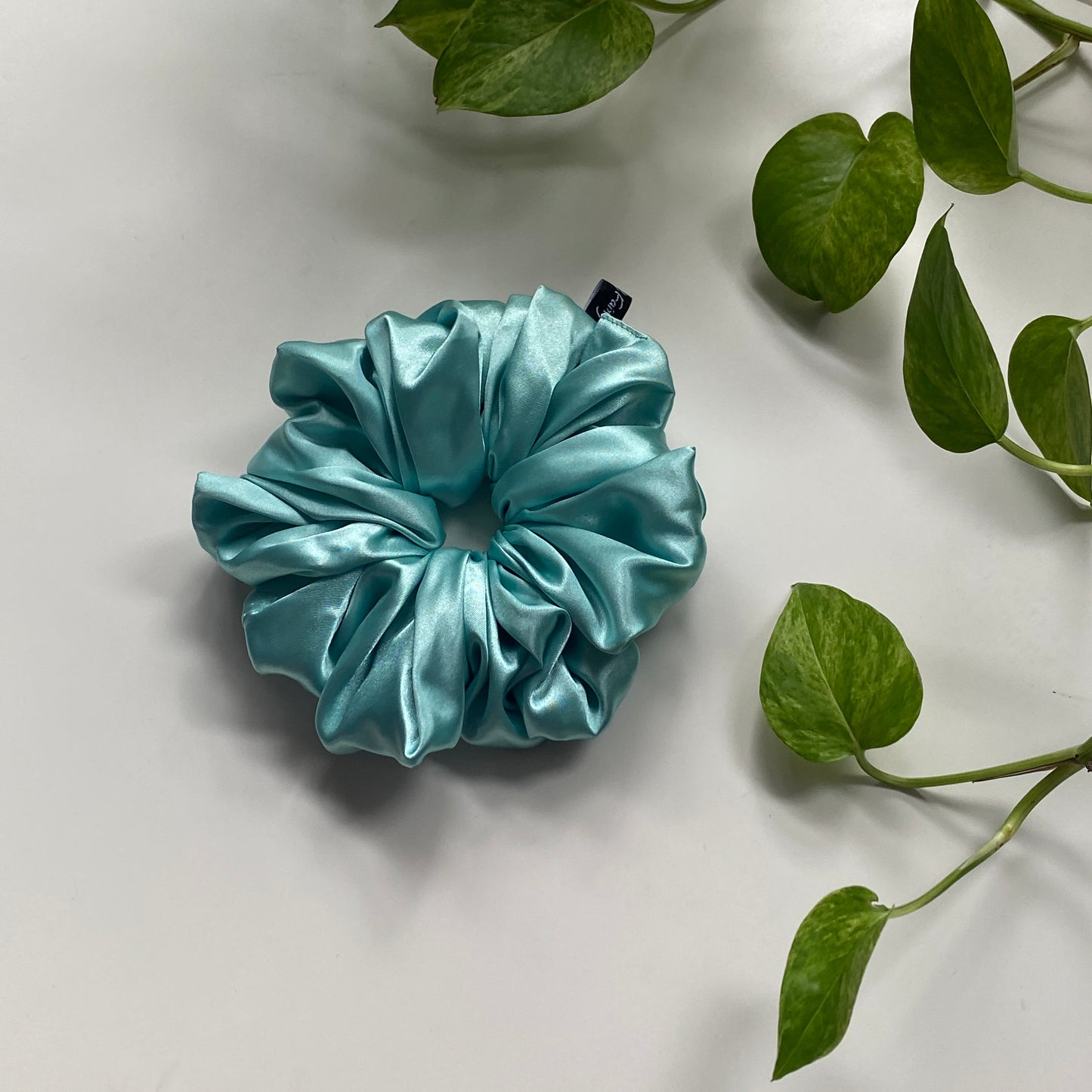 Emerald Sea Satin Scrunchie