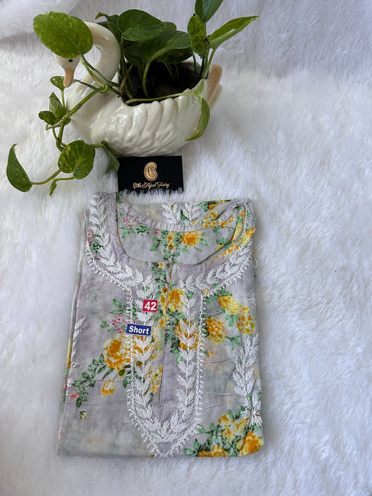 Grey - Malmal short top (design F)