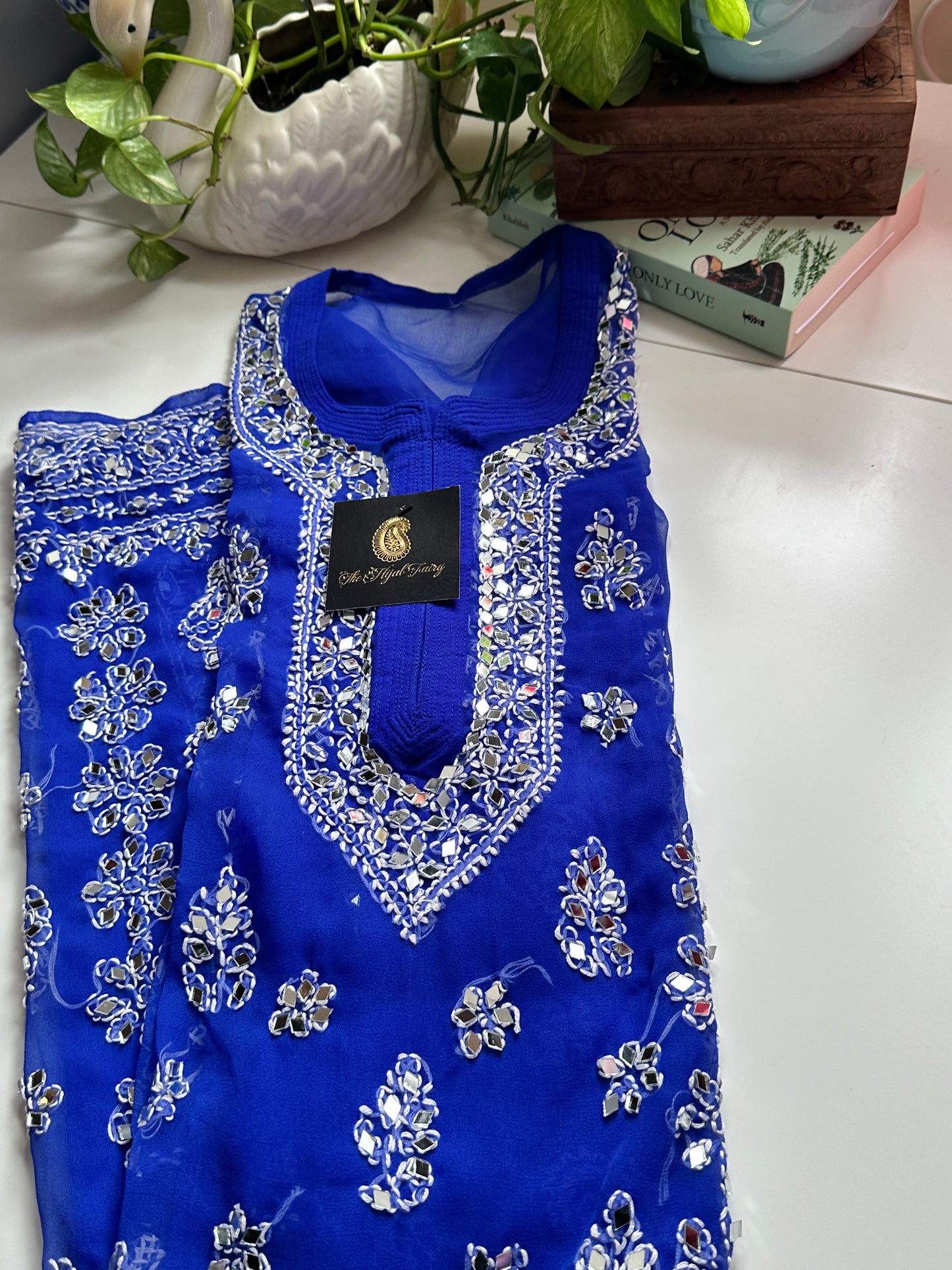 Navy Blue - Georgette Mirror Kurta