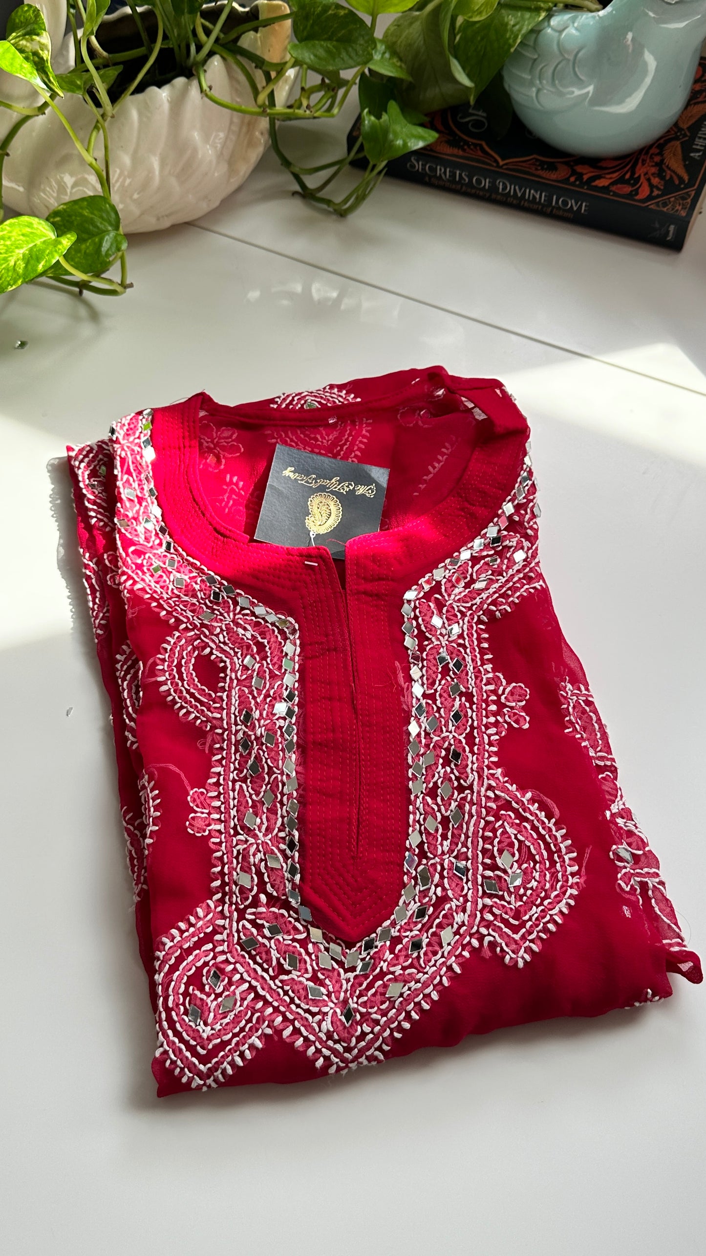Strawberry - Georgette Mirror Kurta
