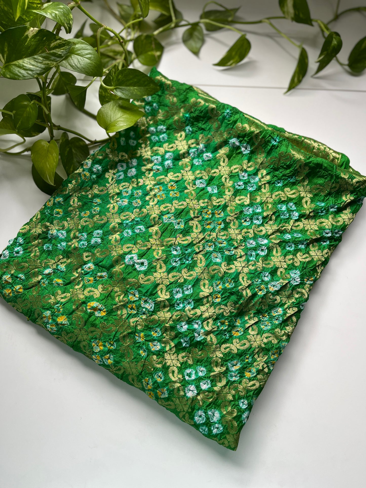 Gaji Silk Gharchola Dupatta GREEN